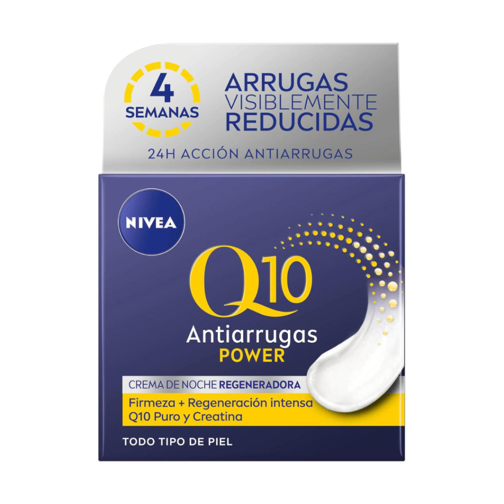 Mejores Cremas Antiarrugas Mujer | Ofertas, Novedades en Marcas Premium 2023 2 Crema Antiarrugas de Noche Nivea Q10 Power Envase Caja